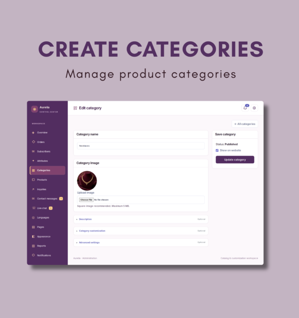 Aurelia — Jewelry Website with Admin Dashboard